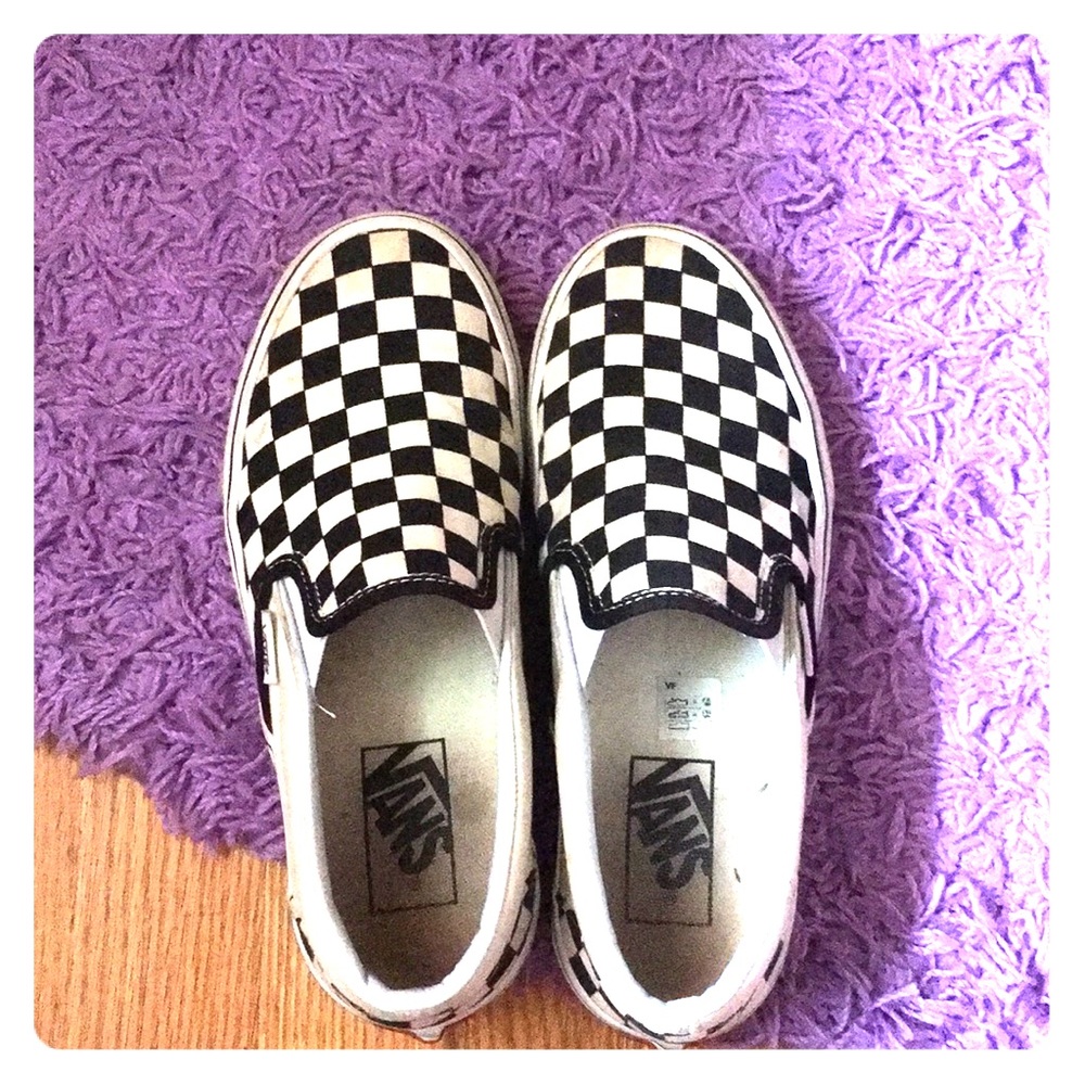 Nicely worn checkered vans